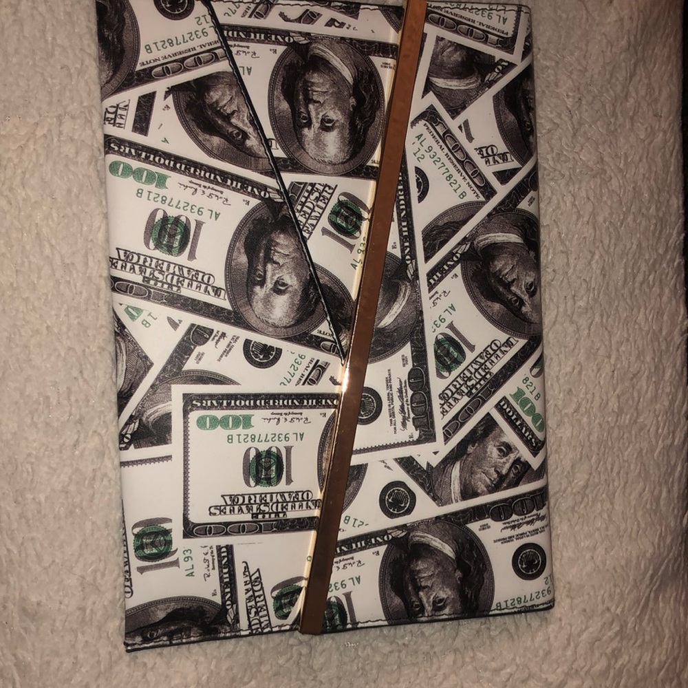 Money symbol hand clutch purse